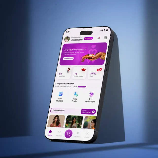Tamil Wedding app shown on a phone