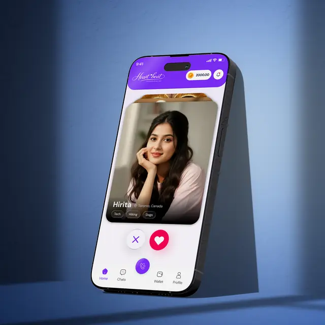Heart Beat app shown on a phone