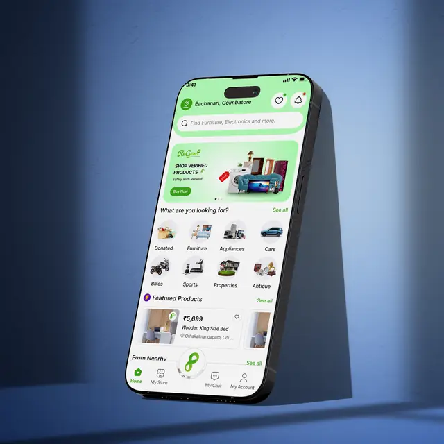 Regenf app shown on a phone