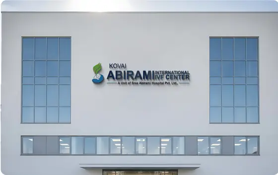 Kovai Abirami IVF Center branding in use