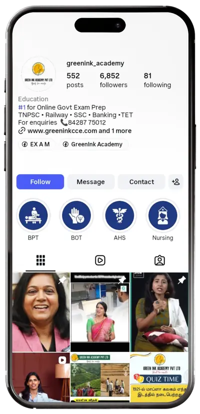 Greenink Academy Instagram profile