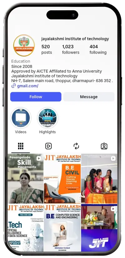 Jayalakshmi Institute of Technology Instagram profile