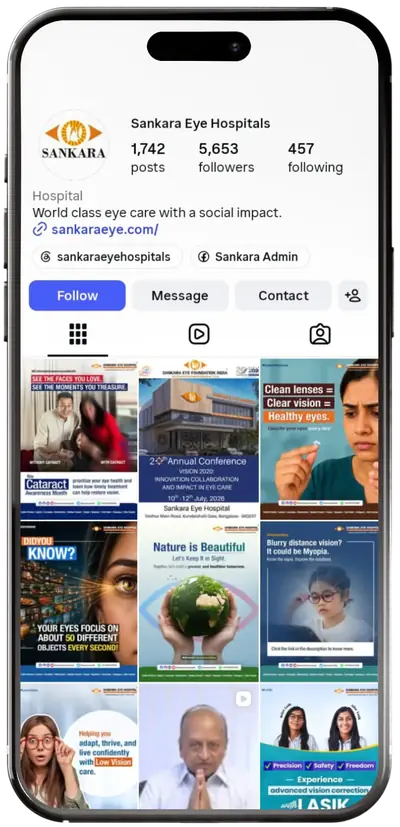 Sankara Eye Hospitals Instagram profile
