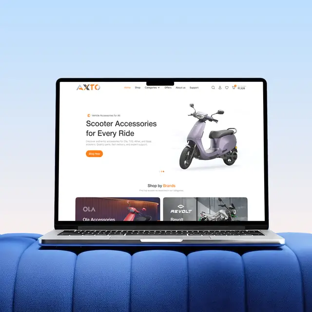 AXTO website shown on a laptop