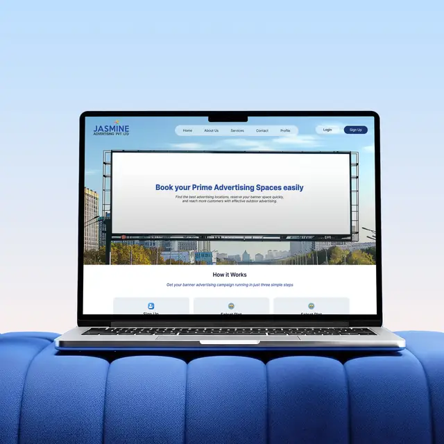 Jasmine webapp shown on a laptop